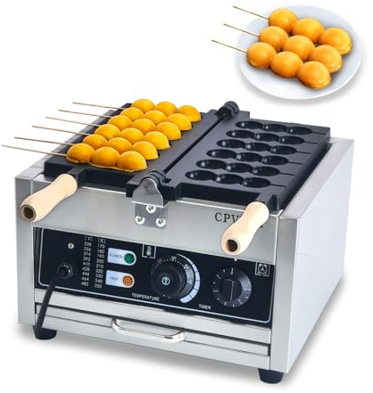 CPVKRY Commercial Electric Bubble Skewer Waffle Ball Machine/Waffle Ball Stick Maker Snack Equipment Ball Stick Maker for Restaurant Dessert Snack Bar Family