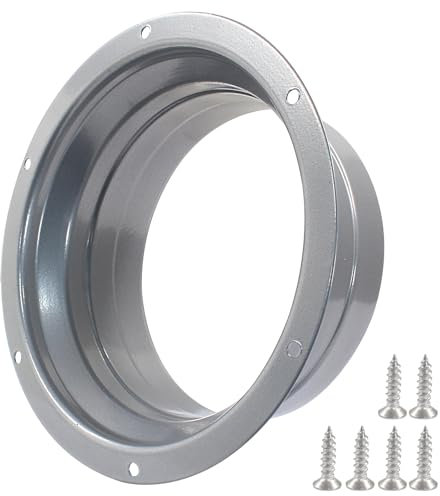 Piutouyar Brida de conector de conducto de 120 mm, bridas de tubo de metal plateado, conector de conducto de ventilación para calefacción y refrigeración con tornillos de montaje