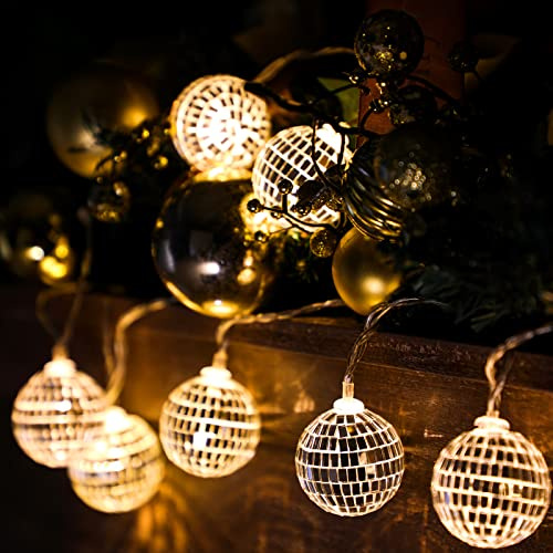 10 LED Discokugel Lichterkette, 150cm Ball String Lights, Party Light, Mini Balls Ornaments Tree Decoration Light, Orientalisch Marokkanische Lichterkette
