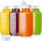 Absovetu 4 Set Glasflaschen zum Befüllen 500ml - Milchflaschen mit Deckel Luftdicht Smoothie Flaschen Milchbehälter Quadratische Saftflaschen mit Kapazitätszeichen