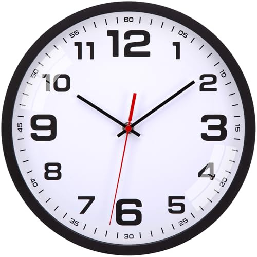 Warminn Wanduhr Ohne Tickgeräusche Modern 30cm | Groß Wanduhr Lautlos Batterie Betriebene Quarz Einfach zu Lesen für Wohnzimmer Küche Schlafzimmer Büro Schule