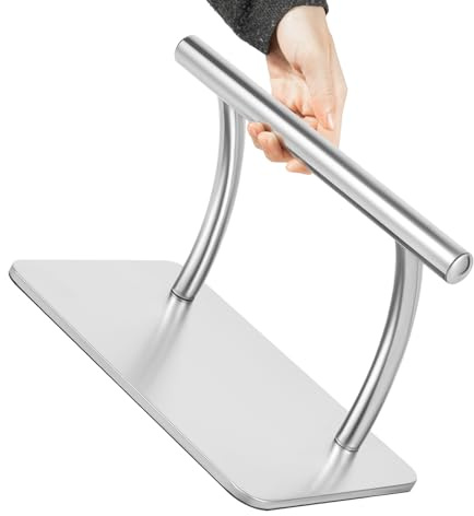 czyuRachel Friseur-Fußstütze, 29.5 * 19 * 20.5cm Fussstuetze Friseurstuhl Mobile Fußrasten Friseur mit Schwammpolster für Friseurläden, Schönheitssalons, Nagelstudios, Silber