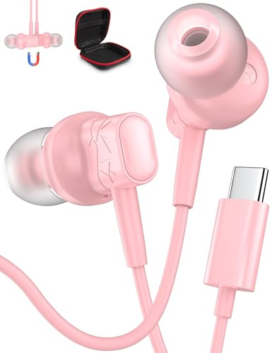 Écouteur USB C pour iPhone 16 15 Pro Max,Casque USB C HiFi Stéréo Écouteurs USB C Type C Magnétique pour Samsung A55 A35 A34 A54 A53 S24 Écouteurs USB C in-Ear avec Fil pour Pixel 9 8a OnePlus 12 Pro