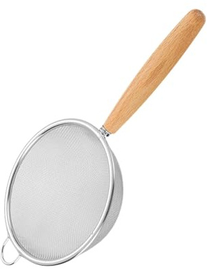 Passoire de cuisine - Passoire à mailles fines pour la cuisine | Crépine en acier inoxydable résistant à la chaleur | Tamis métallique à long manche | Passoire de cuisine passoire | Tamis à mailles