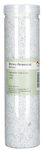 Ideen mit Herz Streu-Granulat | Marmor | Steingröße: 2 mm bis 4 mm | weiß (700 Gramm)