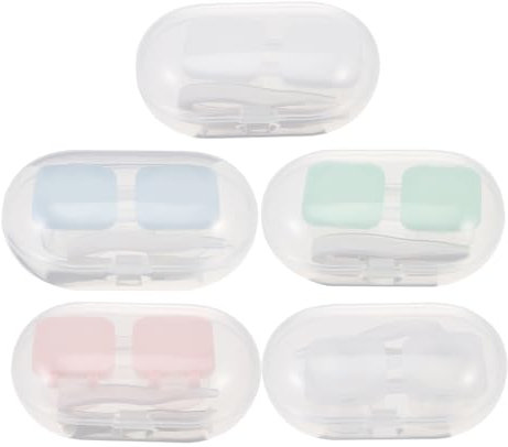 Holibanna 5sets Contact Lenses Organizing Case Leakproof Material Compact for Travel Eye Care Storage