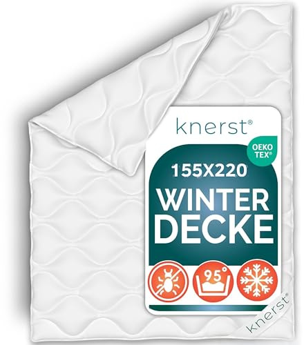 KNERST® Winterbettdecke 155x220 cm – extra warme Winterdecke in Komfortgröße – atmungsaktiv & temperaturausgleichend – warme Steppdecke