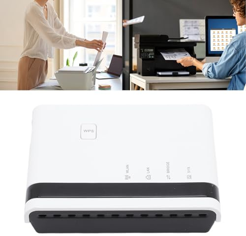 SUNGOOYUE Druckserver 10/100 Mbit/s LAN Bridge Wireless Outlet Printer Server 4 Drucker Kompatibel mit 7 8 10 11 XP Ideal für den Store Shop (EU-Stecker)