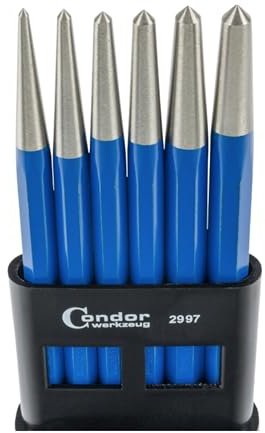 Condor Werkzeug 2997 | Körner-Satz | 6-tlg. | 150 mm | Chrom-Vanadium-Stahl | Austreiber | Durchtreiber | Durchschläger