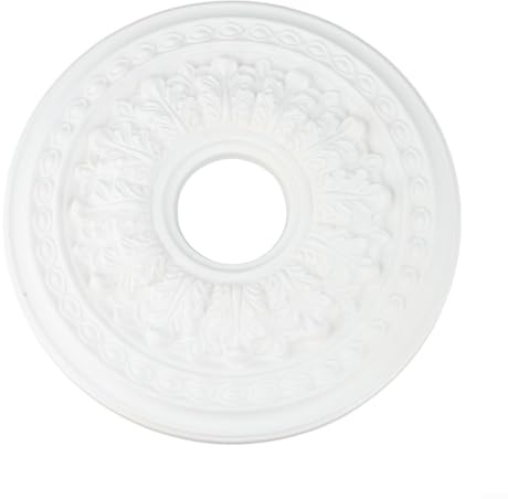 Runde PU-Deckenleuchte, Medaillon, Stuck-Rosette, Deckenleuchte, PU-Deckenleuchte, 26 cm, 35 cm, Heimdekoration, kein Bohren, Ventilator-Lampen-Panel (35 cm)
