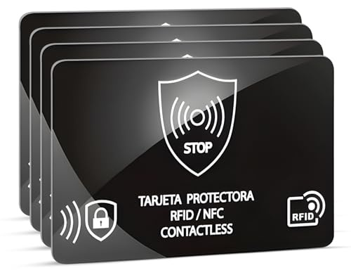 HuangXinyu 4 tarjetas de bloqueo RFID, protector de tarjetas de débito, bloqueador de tarjetas bancarias antirrobo delgado para tarjetas sin contacto, bloqueadores RFID, bloqueador NFC para carteras