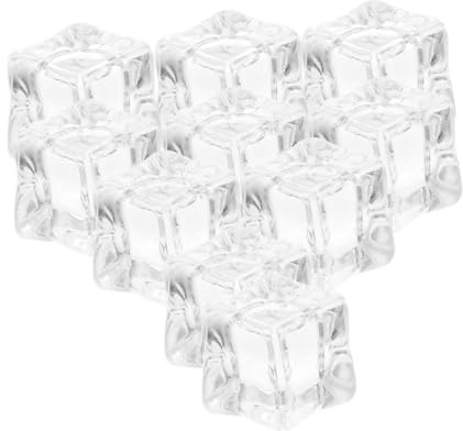 Cabilock 50 Piezas Cubos de Hielo Artificial Transparente de Acrílico Reutilizables para Decoración Relleno de Jarrones Fotografía