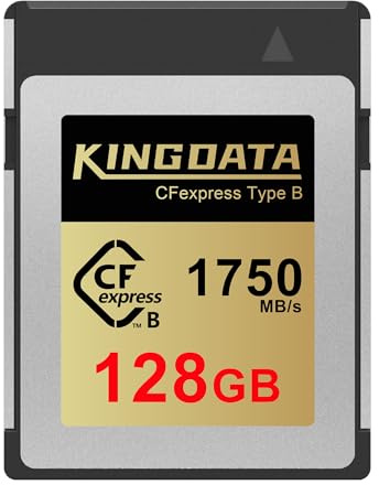 KINGDATA CFexpress Type B 128 Go Carte Mémoire, Enregistrement vidéo RAW 8K/4K, CF Express Memory Card pour Caméras Professionnelles