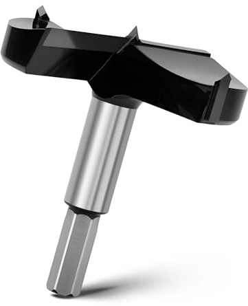 Forstner, punta per legno, 85 mm, lunghezza 93 mm, con codolo esagonale per fori profondi per legno, legno duro, legno tenero