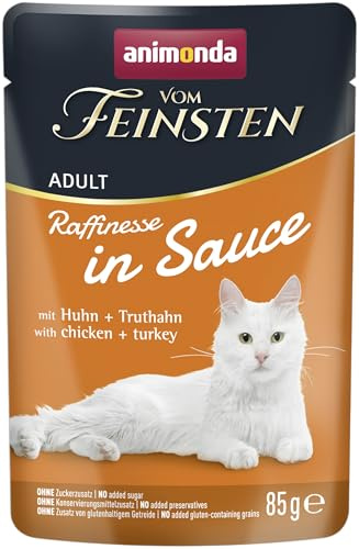 animonda från finaste vuxen förfining kattmat i sås med kyckling kalkon (24 x 85 g), våtfoder med taurin och vitamin D3, utan tillsats av socker och konserveringsmedel