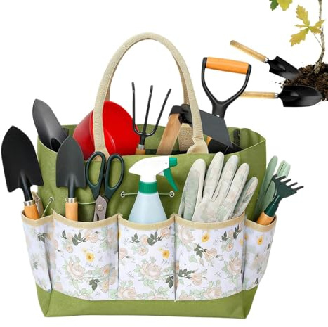 Gardening Basket,Multi-Compartment Storage Organizer | Garden Hand Tools Tote Bag - for Men Women Electrician Contractor Outdoor Yard Patio Lawn Gloves Gadgets Utility