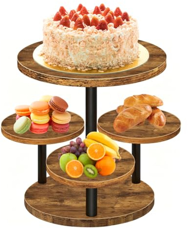 FARYODI Tortenständer Drehbar 32cm – Etagere 3 Etagen für Cupcakes & Torte, Acryl Kuchenplatte mit 360° Drehteller, Muffin-Ständer für Hochzeit, Geburtstag, Babyshower, Wiederverwendbare Tortenplatte