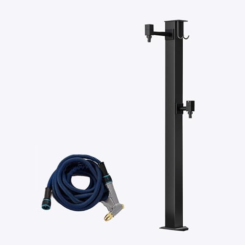 304 Stainless Steel Outdoor Vertical Garden Water Column with Faucet & Spray Gun - 31in/81cm for Efficient Irrigation & Washing, Durable Garden Water Feature