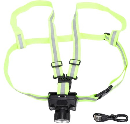 Tbest Lauflicht mit Hoher Sichtbarkeit, 500 Lm Beleuchtung, 360-Grad-Reflektorweste, Verstellbarer Strahl, IPX4 Wasserdicht, mit Anpassbaren Farben für Laufen Im Freien, Radfahren,