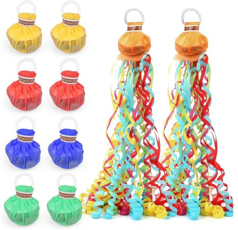 Aisuoka Lot de 10 Pétards Colorés en Papier Multicolores, sans Gâchis, à à la Main pour Anniversaire, Mariage