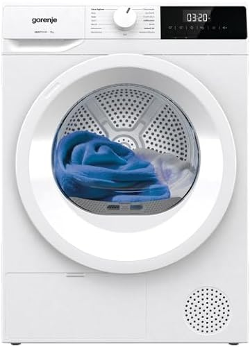Gorenje DHNE72 EEK: D 7 kg Wärmepumpentrockner, 59,5 cm breit, 15 Programme, TwinAir, AutoDrain, Kindersicherung, weiß