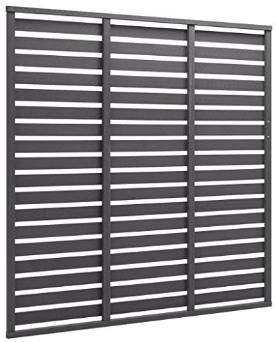 Durable Composite Fence Panel, WPC Fence Panel 180x180 cm Grey Slatted for Patio and Outdoor Privacy Screen