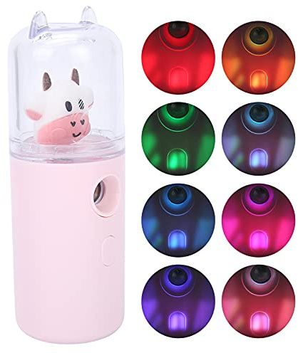 Xiuganpo Pulvérisateur Facial Portatif, Modélisation de Vache de Dessin animé, Hydrate en Profondeur la Peau pour une Utilisation en Voyage (PINK)