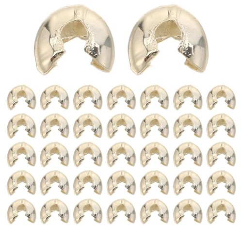 BESPORTBLE Tope de Cadena para Ventilador de Techo y Persianas Enrollables, Cobre Dorado, Fácil Instalación, Cierre Seguro, 50 Piezas para Decoración y Fabricación de Joyas