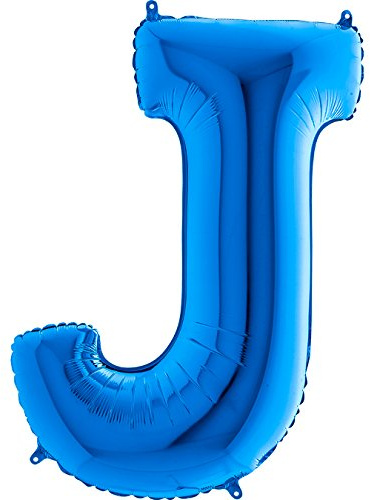 Trendario Ballon Buchstaben - XXL Riesenbuchstabe 100cm Folienballon - Helium Luftballons für Geburtstag, Taufe, Party Deko, Hochzeit (J, Blau)