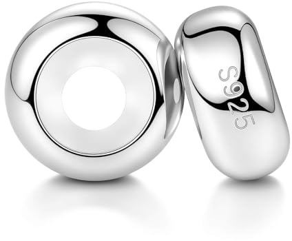 LOVANS 2 PCS 925 Sterling Silver Rubber Spacer Stopper Beads Charms for DIY Europe Bracelets