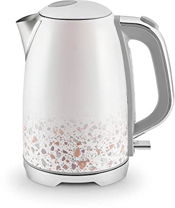Tower T10065TAN Terrazzo Rapid Boil Kettle, 1.7L, 3000W, White