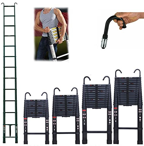 Scala Telescopica di 3,2 m, Versatile Scala Telescopica Antiscivolo Pieghevole Scale telescopica Espandibile 11 Scaletta Telescopica Alluminio con Ganci, Carico Massimo 150 kg