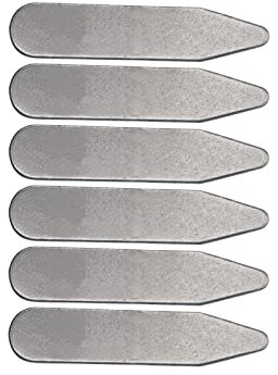 chiwanji 6 Stück Kragenstäbchen Hemdkrageneinsätze Metall Mehrere Größenoptionen Glatte Kanten für Herrenhemden Uniform Damen Herren Jubiläumsfeier, 50 mm x 10 mm x 0,8 mm