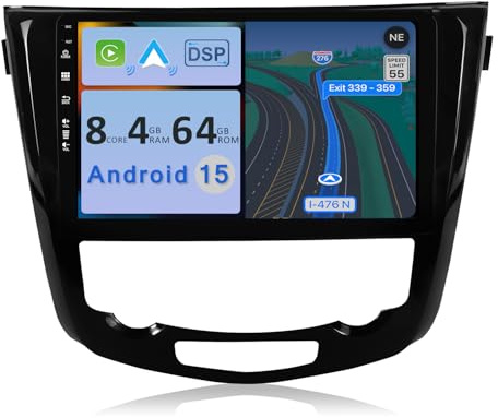YUNTX [4GB+64GB] Autoradio 2 DIN Android 15 per Nissan X-Trail Qashqai j11 Rouge 2014-2018-[Incorporato Carplay/Android Auto/DSP/GPS]-IPS 2.5D 10.1 Touch Screen-Camera+MIC-DAB/Mirror Link