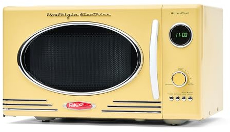 Nostalgia - Retro Microwave - Countertop Microwave Oven - Includes 12 pre-programmed settings and digital clock - 0.9 cu. ft. - 800 watts - Yellow