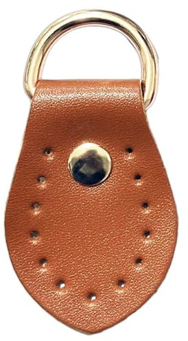 Whakano 2 Stück Leder-D-Ringe,Taschenverschluss Lederriemen mit D-Ring,Schnalle Lederschnallen mit Ösen,DIY Nähen Taschenzubehör,Handtaschenzubehör,Lederschnallen für Schultergurt,Braun