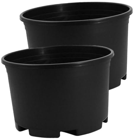 TOGEVAL 2piezas Macetas De Plástico Grande con Drenaje Macetas Redondas para Jardinería y Plantas Suculentas para Interiores y Exteriores