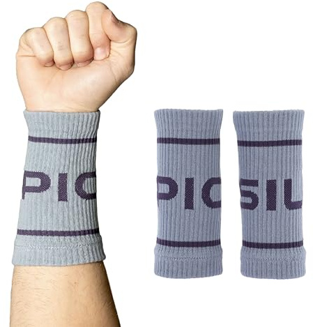 PICSIL Handledsband i bomull – absorberande svettband för gym, träning och fitness. Bekväma och mjuka, motverkar skav och passar både män och kvinnor (Lavender)