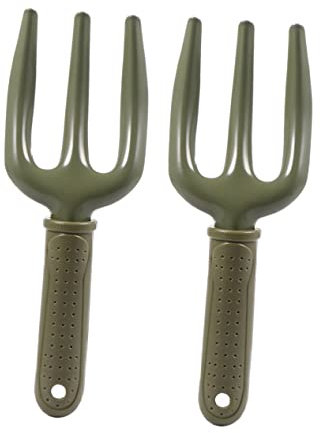 Milisten Forcone da Giardinaggio 2Pcs Attrezzo Manuale Antiscivolo per Denti per Diserbo e Piantagione