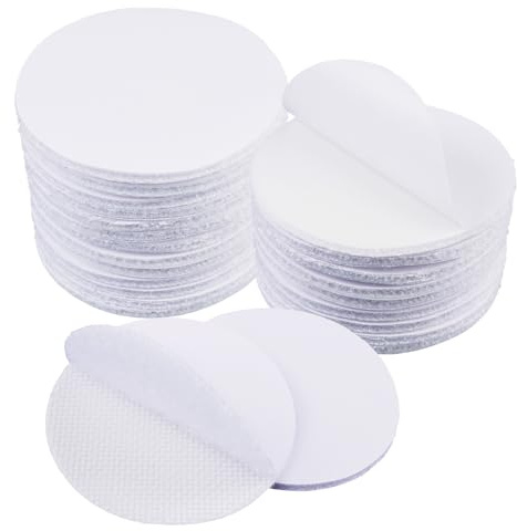 40 Pares Velcro Adhesivo Fuerte Redondo, 50Mm Belcro Adhesivo Doble Cara Fuerte, Velcro Doble Cara, Velcros Adhesivos Redondo Para Alfombra Coche, Bricolaje, Cocina, Cojín De Sofá, Pared, Puerta