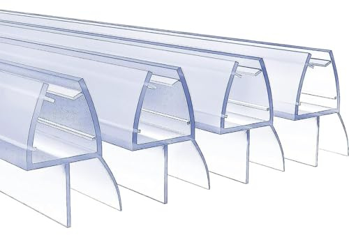 Wuyangcun Lot de 4 Joints Étanche Inférieur pour Porte de Douche Total 200cm Résistant à l'Eau Joint de Rechange par 6 Mois (10mm)