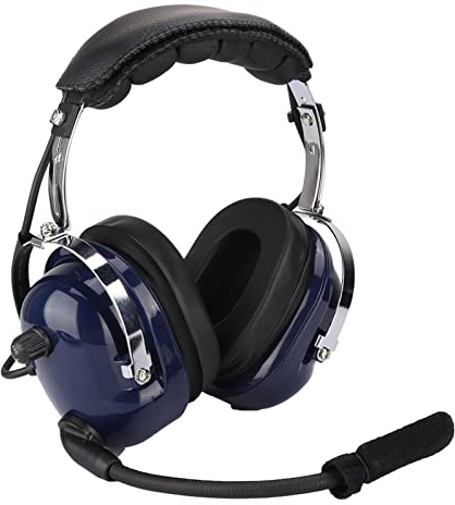 Gedourain Aviation Pilot Headset med två Pluggar, 3,5 Mm Brusreducerande Headset för Piloter, Tydlig Röstkommunikation för Allmänflyg, Vindtät Mikrofon, Universellt Justerbar för Alla