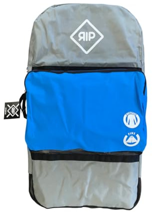 Outdoor System Housse de Bodyboard RIP Premium - Sac à Dos pour Bodyboard Deux Planches avec Poche pour Accessoires, Gris/Bleu