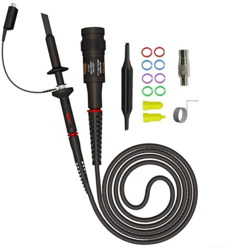 Sonde d'oscilloscope P2200 - Bande passante de 200 MHz avec interface BNC, 1 paire de fils compatibles avec les lunettes virtuelles et portatives, augmentation de 1,75 ns