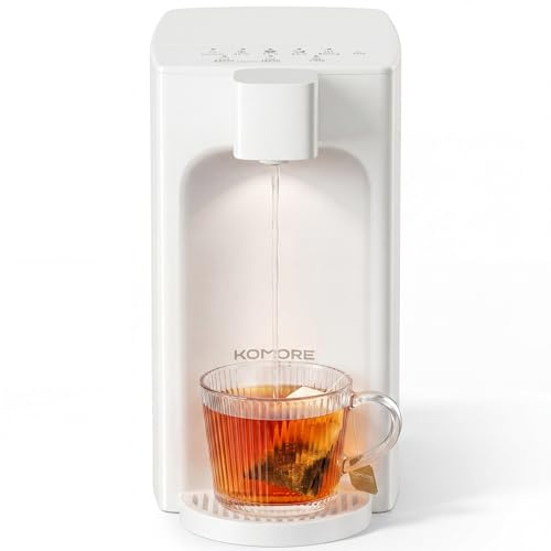 KOMORE 3L Instant Hot Water Dispenser, One Cup Kettle, 4 Volume, White