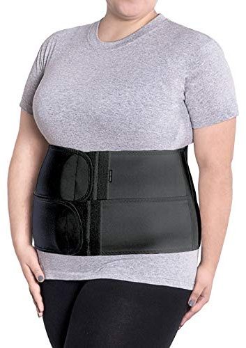 Postoperative stödbandage ryggstödbälte magbälte magstöd höjd 24 cm Large Svart