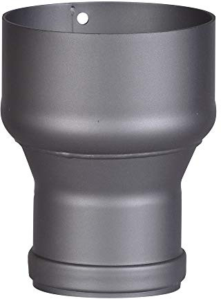 FIREFIX RD150/Ü7 Extension 80 à 120 avec joint pour tuyaux de fumée de 2 mm d'épaisseur, laqué gris foncé, raccord de four de 80 mm à raccord mural de 120 mm