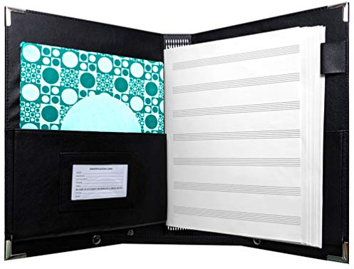 MSP Professional (9.5 x 12) Elastic Music/Choral Folder w/Handle & Detachable Strap + Bonus Set of Stray -MSP200 (Music Folder with 9 Elastic Cords)