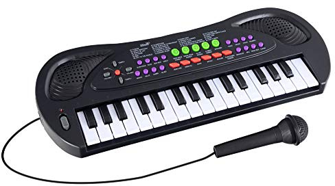 McGrey KK-3808 32 tangenter leksak tangentbord – barn tangentbord med mikrofon att sjunga med och 8 medföljande rytmer och demosongs – liten barnpiano – elektrisk musikleksak