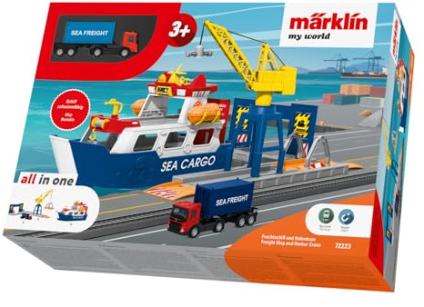 Märklin My World 72223 - Set da gioco con gru mobile, carico e scarico realistico, accessori per bambini dai 3 anni in su, H0